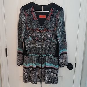 Clover Canyon printed tunic blouse.  Size L